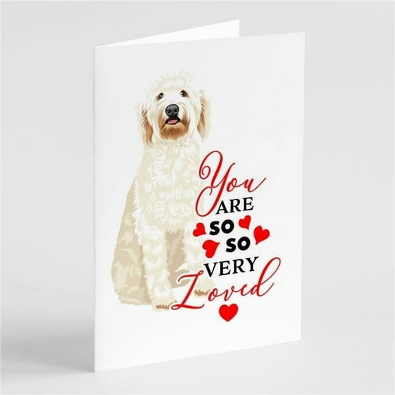 Doodle Cream #6 so Loved Greeting Cards and Envelopes Pack of 8 7 in x 5 in