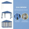 thumbnail image 5 of 10' X 10' Pop Up Canopy Tent with Netting, Instant Gazebo,Spacious,Easy To Assemble,UV Protection, Ez Up Screen House Room with Carry Bag, Height Adjustable, for Outdoor, Garden, Patio, Blue, 5 of 8
