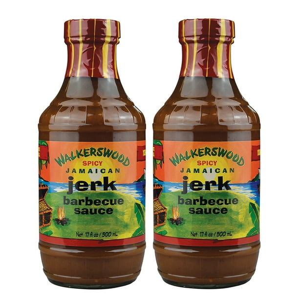 Walkerswood SPICY Jamaican Jerk Barbecue BBQ Sauce Pack of 2 Bottles 17oz Each