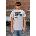 thumbnail image 3 of Worlds Okayest Dad Fathers Day Family Men's Big & Tall Crewneck Graphic Tee Brisco Brands 2X, 3 of 4