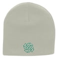 thumbnail image 5 of Square Illusion Embroidered 8 inch Acrylic Short Blank Beanie - White OSFM, 5 of 5