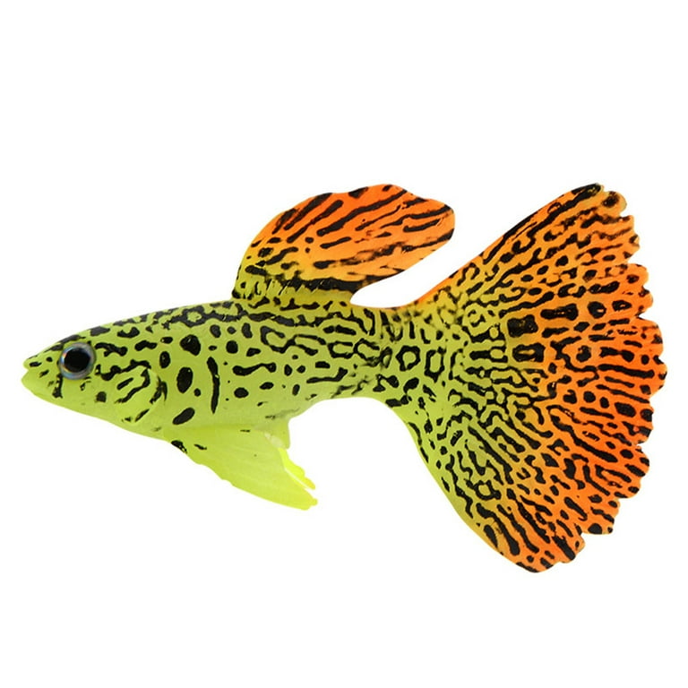 Pvcs Plastic Swimming Faux Fake Gold Fish Aquarium Fish Tank Decor Orname Gift Multicolor