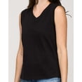 thumbnail image 3 of Real Essentials 5 Pack: Women's 100% Cotton V-Neck Sleeveless Tank Top Basic Ladies Casual Shirts (Available In Plus Size), 3 of 5