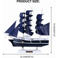 thumbnail image 2 of Wooden Sailing Ship Model Decor Handmade Nautical Sail Ship Tabletop Ornament Beach Home Decor, 2 of 5