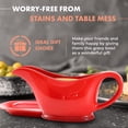 thumbnail image 4 of Bruntmor Ceramic Gravy Boat & Tray For Salad Dressings, Milk, Broth 11 Oz Red, 4 of 9