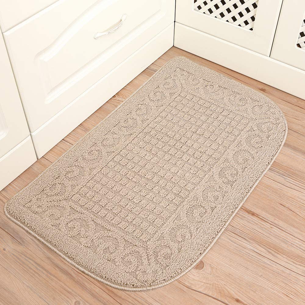 27X18 Inch Anti Fatigue Kitchen Rug Mats are Made of 100% Polypropylene Half Round Rug Cushion Specialized in Anti Slippery and Machine Washable Blue 1pc 