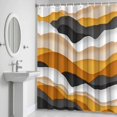 thumbnail image 6 of Gradient Ocean Bathroom Shower Curtain, Waves Orange Gray Gradient Waves Waterproof Washable Soft Bath Curtain for Bathtub Decor with 12 Hooks&Grommet, 72x72 Inch, 6 of 9
