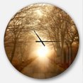 thumbnail image 1 of Designart 'Path to Sunlight in Autumn Forest ' Modern wall clock, 1 of 6