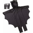 thumbnail image 2 of Disfraz de murciélago para carnaval infantil, capa de murciélago con capa y guantes, disfraz de vampiro, disfraces de cosplay, disfraces de carnaval para niñas y niños de 3 a 13 años., 2 of 5