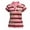 Red, variant on Bibifish Womens Tees Vintage Color Block Stripe Short Sleeve Lapel Neck Tshirts Sweet Cool Streetwear Outfits