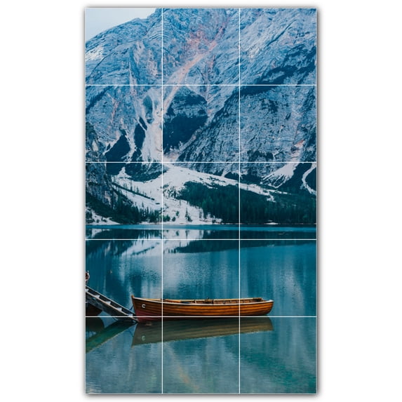 Picture-Tiles.com: Boat Ceramic Tile Wall Mural WAL500239-35L. 24"W x 40"H using (15) 8" x 8" Ceramic Tiles-Satin Finish