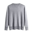 thumbnail image 4 of Sweaters for Women round Neck Long Sleeve Casual Fall Tops Crochet Knit Lightweight Pullover Fashion Clothes 2026(L Gray), 4 of 4