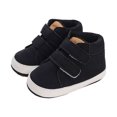 thumbnail image 2 of PFWOWB Baby Boys Girls High-Top Sneakers Double Hook-and-Loop First Walker Shoes with Soft Sole (Black,5.5), 2 of 4