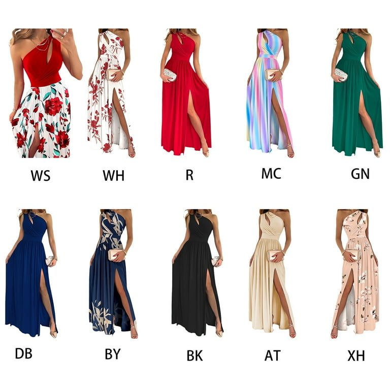 Fashion Street Print Hollowed Out One Shoulder Irregular Dresses Fashion Street Print Hollowed Out One Shoulder Irregular Dresses