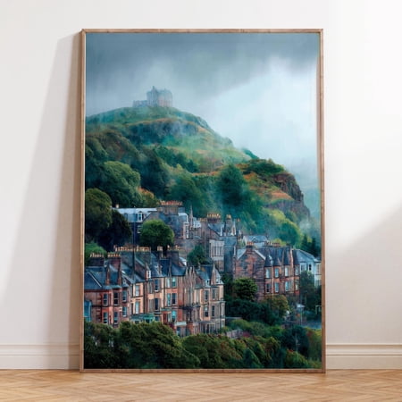 Oban Scotland Hillside Town Coastal Travel Wall Art, Unframed Paper Print Size 8x12