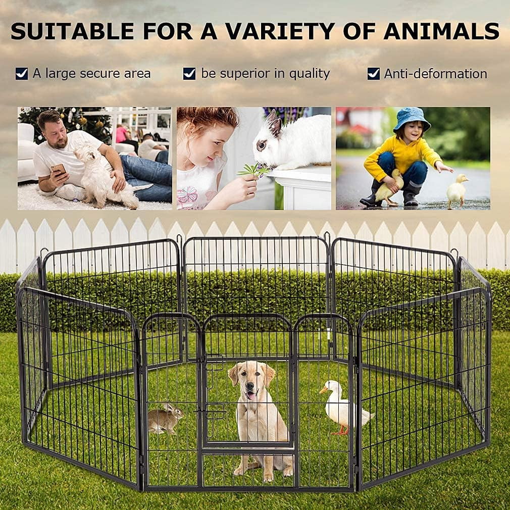 BestPet 32"H 8 Panel Folding Metal Dog Exercise Fence Heavy Duty Pet Playpen