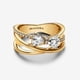 thumbnail image 5 of PANDORA Anillo de Diamantes con Forma de Corazón de Doble Banda Chapado en Oro de 14 K, Talla 5, 5 of 5