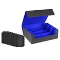 thumbnail image 3 of Caja para baraja de cartas, tarjetero con mangas de cuero PU con 4 divisores de tarjetas, resistente y resistente Caja con 8 Divisores, 3 of 9
