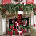 thumbnail image 4 of Bas de Noël à Carreaux, Grands Bas Traditionnels Rouges et Noirs, Bas de Noël Uniques pour Décoration de Cheminée de Noël Intérieur 17 Pouces, 4 of 8