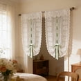 thumbnail image 2 of Double Layer Floral Lace Tie Top Curtain, Rod Pocket Sheer Window Panel, Light Filtering Curtain for Bedroom Living Room and Kitchen Decor Gift, 2 of 6