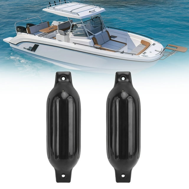Black Inflatable Boat Bumper, Boat Bumpers Fenders Durable Sturdy Water Resistance For Yachts