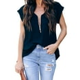 thumbnail image 1 of Blouse Blanche/noire à Fermeture Éclair pour Femmes, 1 of 6