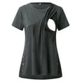 thumbnail image 7 of Edvintorg Maternity Nursing Shirt Short Sleeve Nursing Top Women's Pregnancy Breastfeeding Tee Casual Side Ruched Pregnant Maternity T-Shirt Ropa Embarazada, 7 of 7