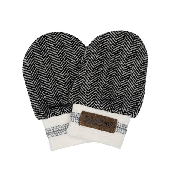 Juddlies - Organic Cottage Scratch Mitts Bear Black 0-3M