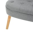 thumbnail image 6 of Accent Chair, Living Room Accent Chair, Tufted Upholstered Arm Chair with Wood Legs, Mid-century Modern Single Sofa, Gray, 6 of 8