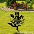 thumbnail image 2 of Craftnamesign Custom Floral Cat Memorial Stake, Cat Memorial Cemetery Stake, Cat Grave Marker, 2 of 5