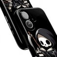 thumbnail image 2 of Cute Grim Reaper Phone Case for iPhone 16 15 14 13 12 11 Pro Max, Halloween Phone Cover with Gothic Skeleton, Spooky Book Lover Design, 2 of 6