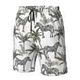 thumbnail image 2 of Yiaed Palm Trees Zebra Print Men's Swim Trunks with Lining Quick Dry Sports Shorts Beach Shorts Boardshorts-Medium, 2 of 5
