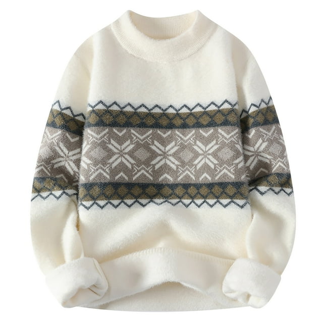 JMYHOAM Chandails pour Hommes Chandails Graphiques Chandails Tricotés Décontractés Chandails Chauds Col Rond Chandails Manches Longues Col Rond,m-TTTG
