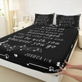 thumbnail image 3 of Feelyou Inspirational Words Queen Sheet Sets, Black White Melody Music Flat Sheet, Damask Flower Queen Fitted Sheet, Lightweight Room Decor, 4 Pieces, 3 of 7