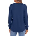 thumbnail image 4 of Fantaslook Plus Size Waffle Long Sleeve Shirts for Women Button Up V Neck Henley Blouses Dressy Casual Fall Tops, 4 of 7