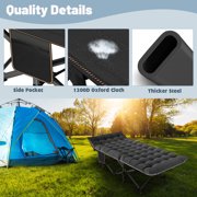 MOPHOTO XXL Oversized Adults & Kids Folding Cot Black Camping Cot, Outdoor Sleeping Bed with Mattress & Carry Bag, 78 x 32 x 18, Fold Beds Cot with Mattress