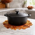 thumbnail image 5 of Xuniizn Round Fall Placemats 13.8", Embroidered Maple Leaf Table Mats with Openwork Edge, Thanksgiving Harvest Place Mats for Dining Table, Vase & Candle Decor, 5 of 6