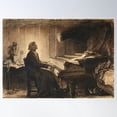 thumbnail image 2 of Franz Liszt At A Piano By Hubert Von Herkomer Poster Wall Art, Modern Wall Decor For Living Room Bedroom, 12x18 UNFRAMED, 2 of 3