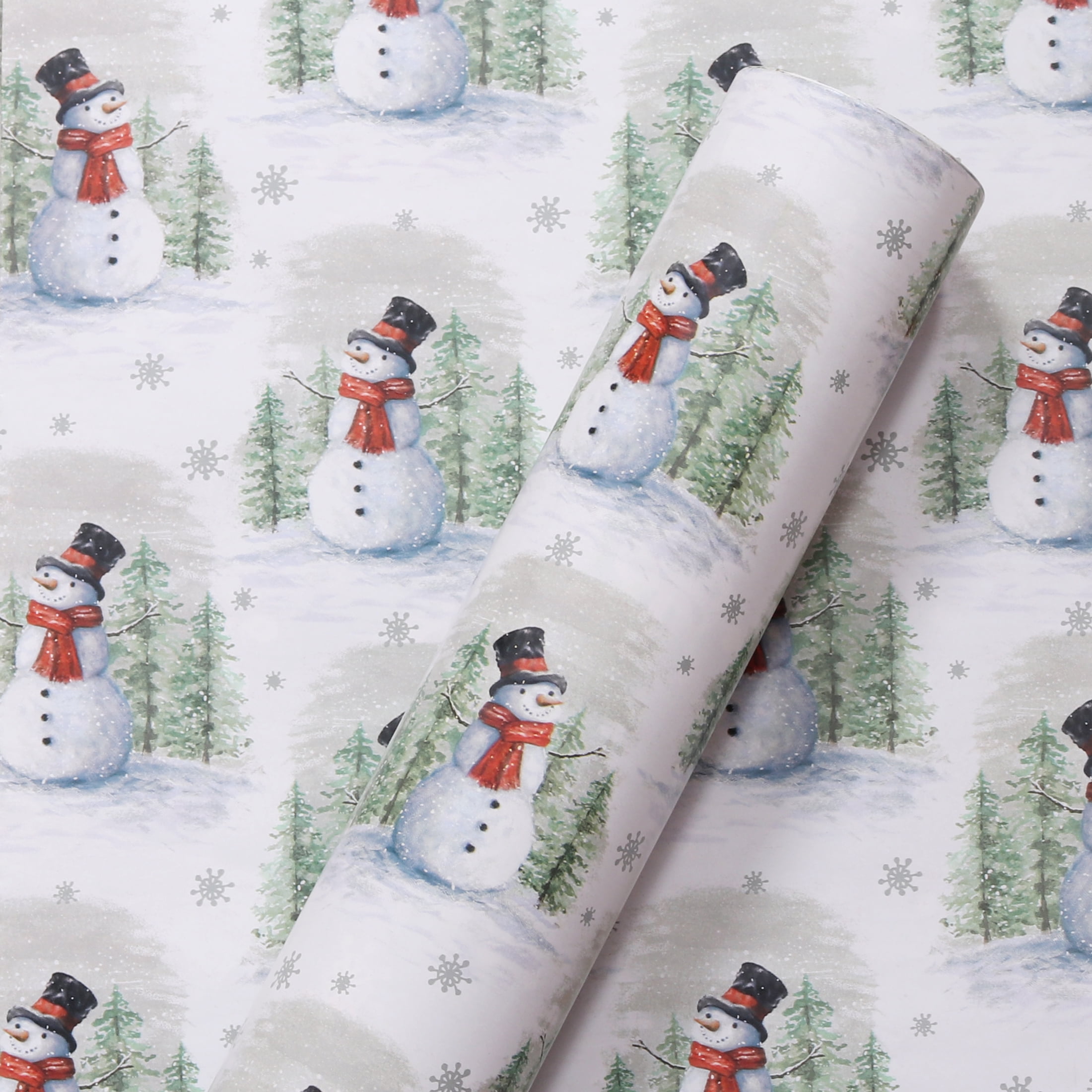 Holiday Time White and Reversible Christmas Wrapping Paper