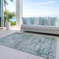 thumbnail image 5 of HomeRoots 622089 10 x 14 ft. Teal, Blue & Pale Aqua Medallion Washable Traditional Indoor & Outdoor Rectangle Area Rug, 5 of 9