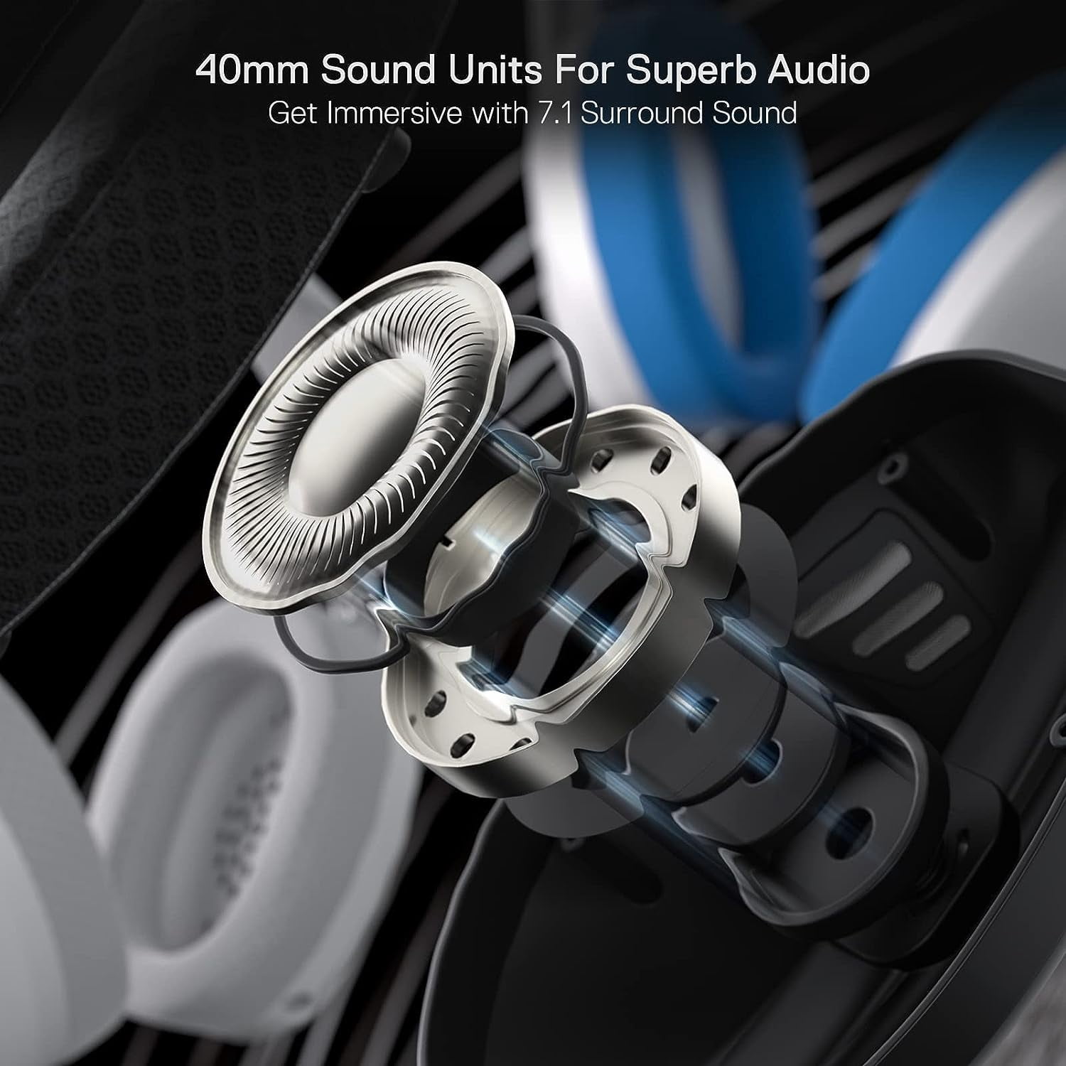 Redragon H848 Headset Bluetooth Wireless Gaming Lightweight 7.1 Surround Sound 40MM Drivers Detachable Microphone Multi Platform