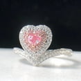 thumbnail image 2 of QueenLine 0.263ct Heart Shape Pink Diamonds Solid 18K Gold Female's Diamonds Wedding Engagement Rings, 2 of 6