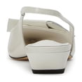 thumbnail image 4 of FSJ Women Chic Bowknot Slingback Pumps Pointed Toe Slip On Classic Chunky Block Low Heels Comfort Shoes Size 8 White, 4 of 4