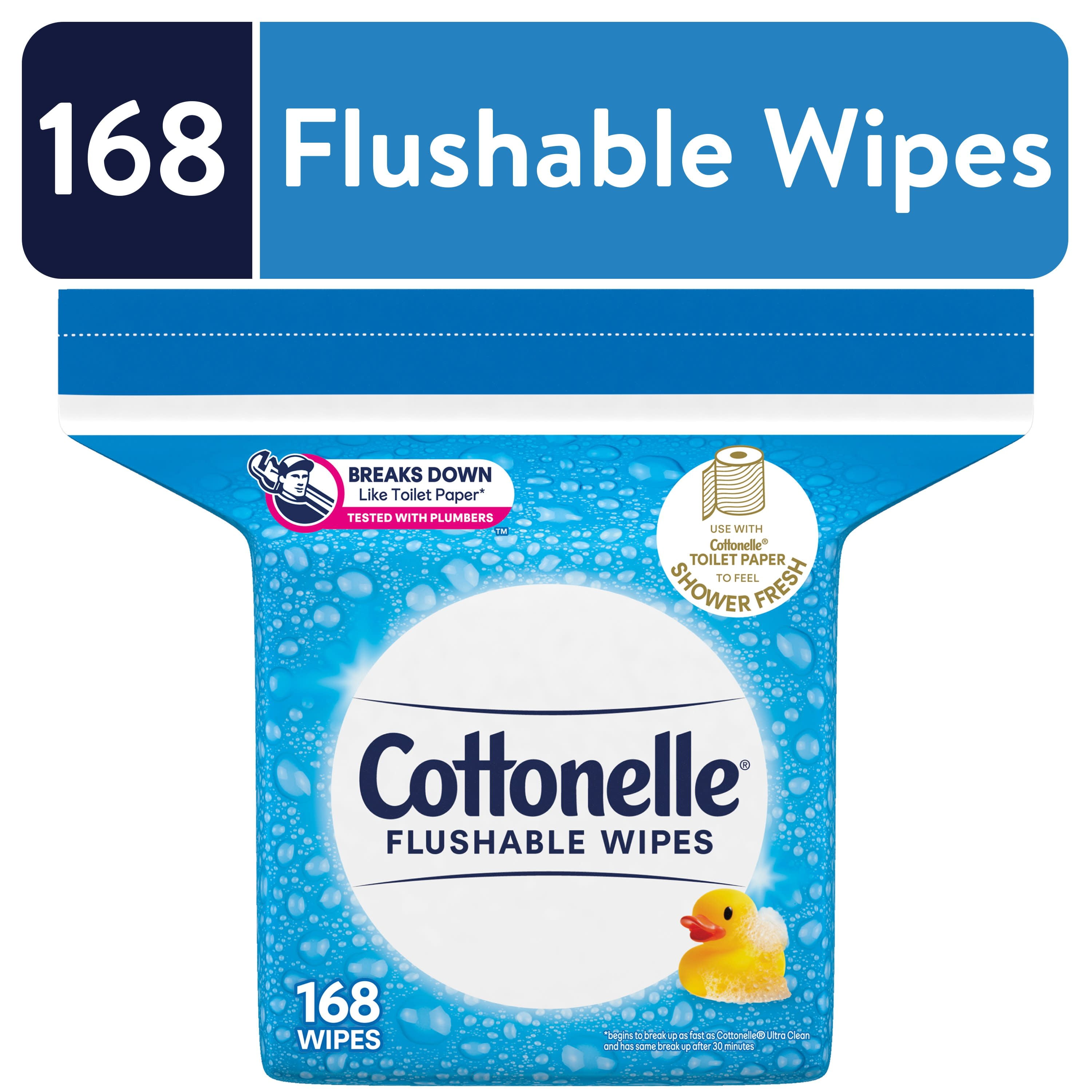 Cottonelle Fresh Care Flushable Wet Wipes, 1 Refill Pack (168 Total Wipes)