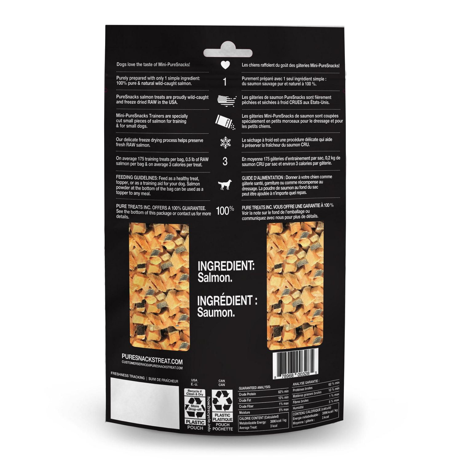 Mini-PureSnacks Freeze Dried Trainers, Salmon, 57g