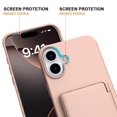 thumbnail image 3 of ELEHOLD Case for iPhone 16 Plus, Heavy-Duty Plastic Shockproof Wallet Case Stand Cover with Card Slots,Rosegold, 3 of 6