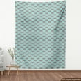 thumbnail image 3 of Plaid Sofa Upholstery Fabric by the Yard, 2 Colored Pattern with Little Checks and Diagonal Lines Retro Modern, Decorative Fabric for DIY and Home Accents, Dark Brown Seafoam White by Ambesonne, 3 of 4