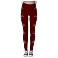 thumbnail image 3 of WILLBEST Leggings de Yoga de Cintura Alta con Estampado Navideño para Mujer, Cómodos, Elásticos Y Deportivos, 2092 Mediana, 3 of 4