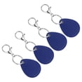 thumbnail image 1 of Unique Bargains Leather Key Fob, 4 Pack PU Leather Key Fobs Key Chain Holder for ID Key Cards, Dark Blue, 1 of 6