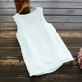 thumbnail image 3 of Women's Linen Tank Tops Loose Fitting Flowy Summer Shirts Solid Color Sleeveless Leisure Blouse Tee, 3 of 3